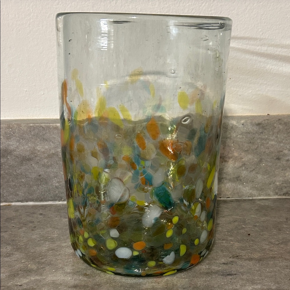 Handcrafted Multicolor hand blown  Glass Art Vase